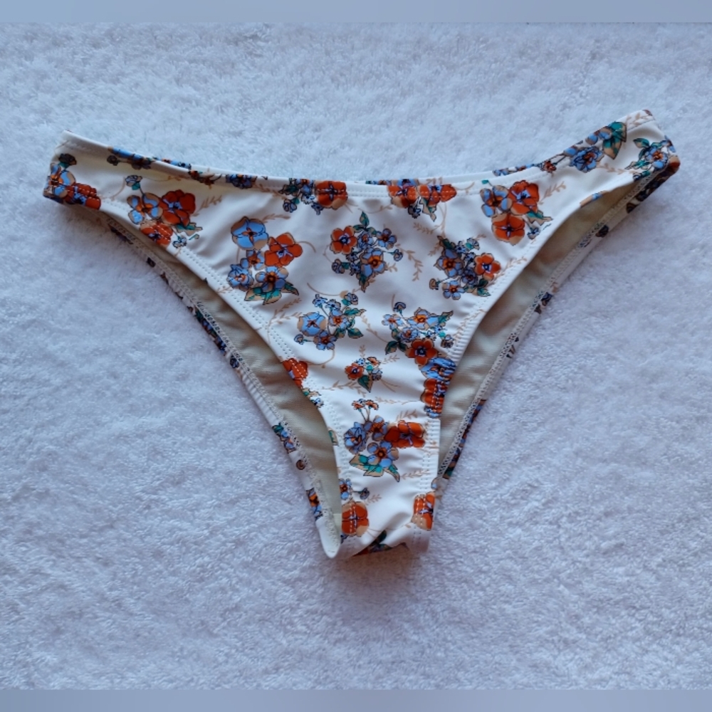 Floral Cabana Del Sol Cheeky Bikini Bottoms, Size S